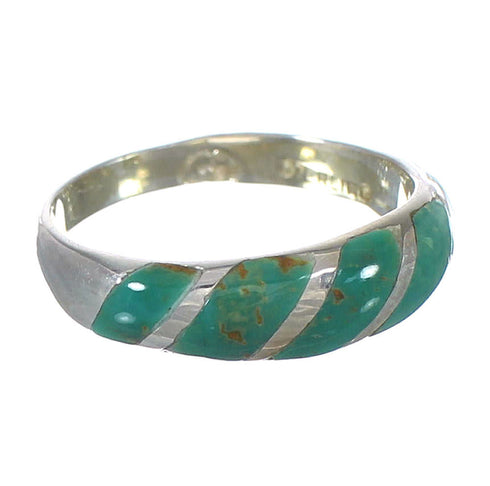 Silver Turquoise Jewelry Ring Size 5-3/4 AX93197